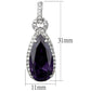 MALO3756 - Rhodium Brass Earrings with AAA Grade CZ  in Amethyst