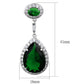 MALO3762 - Rhodium Brass Earrings with Synthetic Synthetic Glass in Emerald
