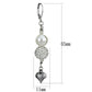 MALO3804 - Antique Silver White Metal Earrings with Synthetic Glass Bead in White