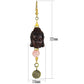 MALO3808 - Antique Copper White Metal Earrings with Synthetic Glass Bead in Rose