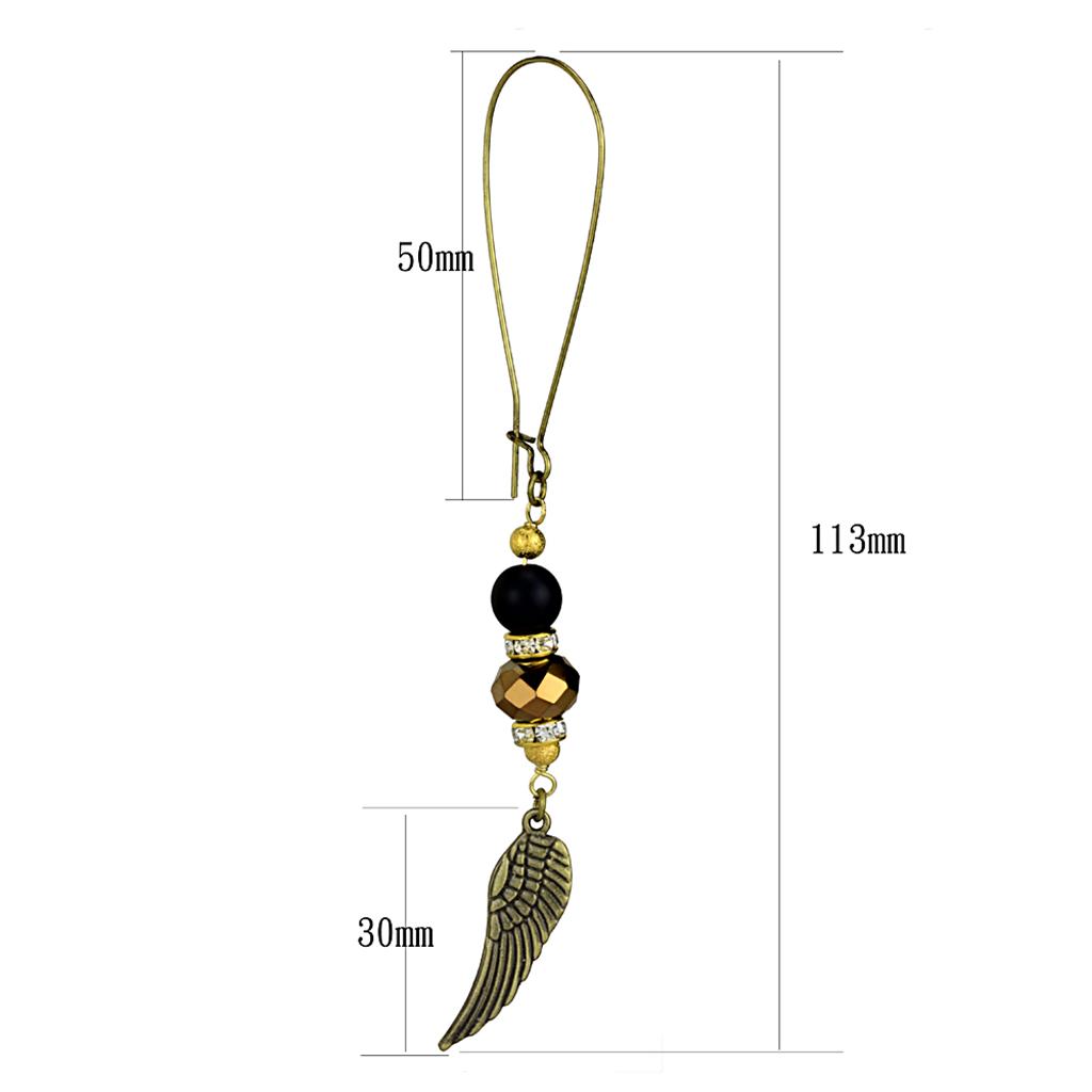 MALO3809 - Antique Copper White Metal Earrings with Synthetic Synthetic Stone in Multi Color