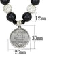 MALO3815 - Antique Silver White Metal Necklace with Synthetic Glass Bead in Jet