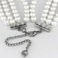 MALO3820 - Antique Silver White Metal Necklace with Synthetic Glass Bead in White