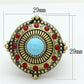 MALO3890 - Antique Copper Brass Ring with Synthetic Turquoise in Turquoise