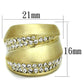 MALO3898 - Gold & Brush Brass Ring with Top Grade Crystal  in Clear