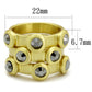 MALO3917 - Gold & Brush Brass Ring with Top Grade Crystal  in Hematite