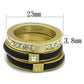 MALO3923 - Gold & Brush Brass Ring with Top Grade Crystal  in Clear