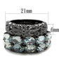 MALO3928 - TIN Cobalt Black Brass Ring with Top Grade Crystal  in Black Diamond