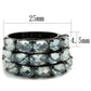 MALO3929 - TIN Cobalt Black Brass Ring with Top Grade Crystal  in Black Diamond
