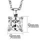 MALO3931 - Rhodium Brass Chain Pendant with AAA Grade CZ  in Clear