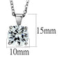 MALO3932 - Rhodium Brass Chain Pendant with AAA Grade CZ  in Clear