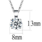 MALO3933 - Rhodium Brass Chain Pendant with AAA Grade CZ  in Clear