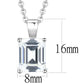 MALO3934 - Rhodium Brass Chain Pendant with AAA Grade CZ  in Clear