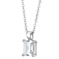 MALO3934 - Rhodium Brass Chain Pendant with AAA Grade CZ  in Clear