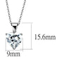 MALO3936 - Rhodium Brass Chain Pendant with AAA Grade CZ  in Clear