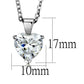 MALO3937 - Rhodium Brass Chain Pendant with AAA Grade CZ  in Clear