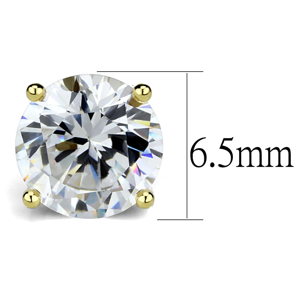 MALO3957 - Gold Brass Earrings with AAA Grade CZ  in Clear