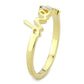 MALO3961 Flash Gold Brass Ring with Top Grade Crystal in Clear
