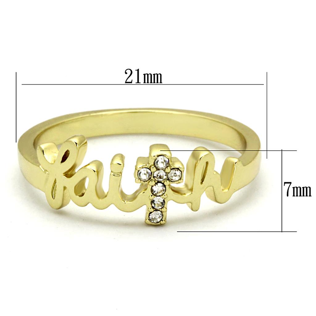 MALO3963 Flash Gold Brass Ring with Top Grade Crystal in K2