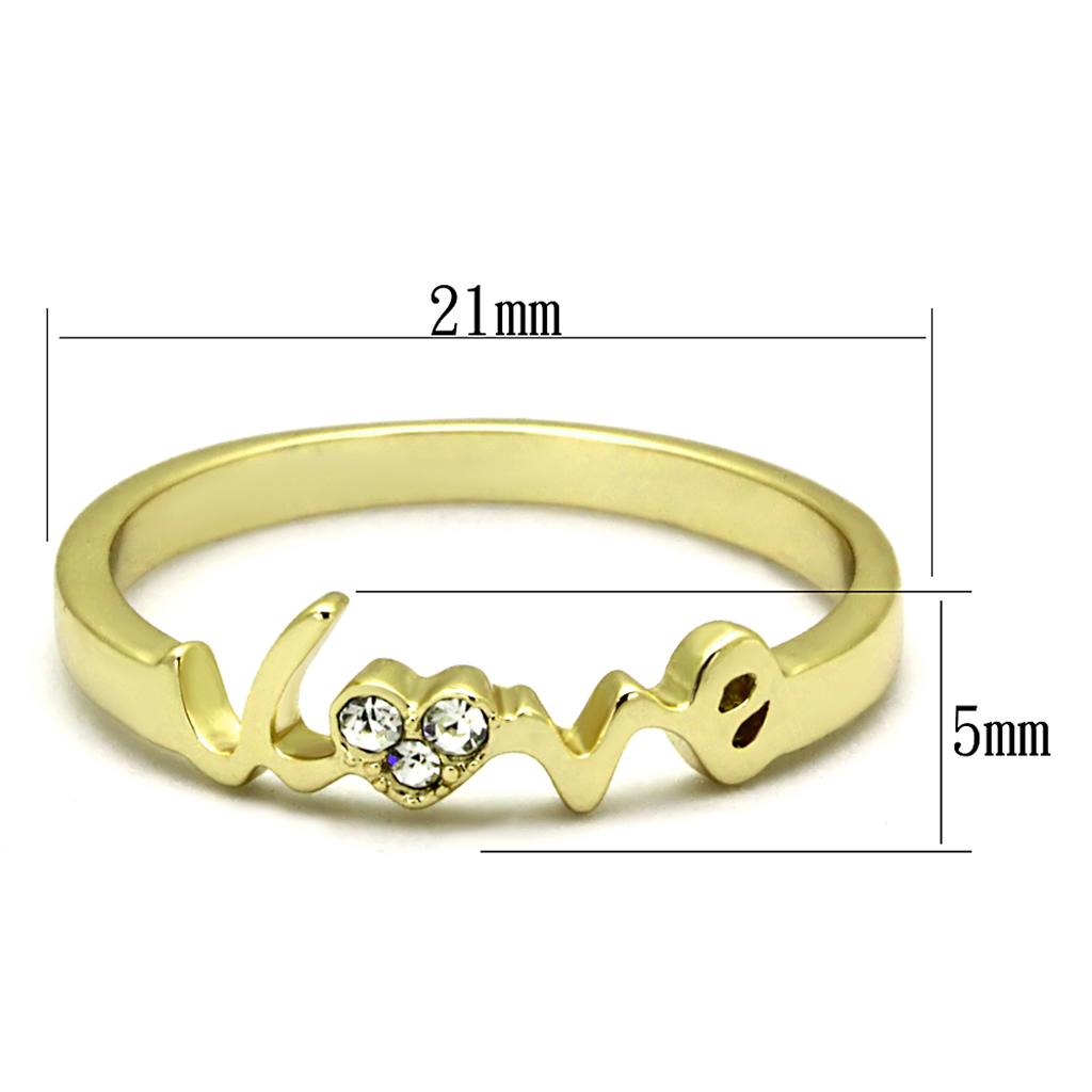MALO3964 Flash Gold Brass Ring with Top Grade Crystal in Clear