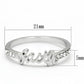 MALO3968 - Rhodium Brass Ring with Top Grade Crystal  in Clear