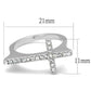 MALO3976 - Rhodium Brass Ring with Top Grade Crystal  in Clear