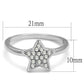 MALO3980 - Rhodium Brass Ring with Top Grade Crystal  in Clear
