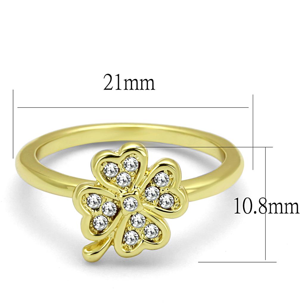 MALO3987 Flash Gold Brass Ring with Top Grade Crystal in K2
