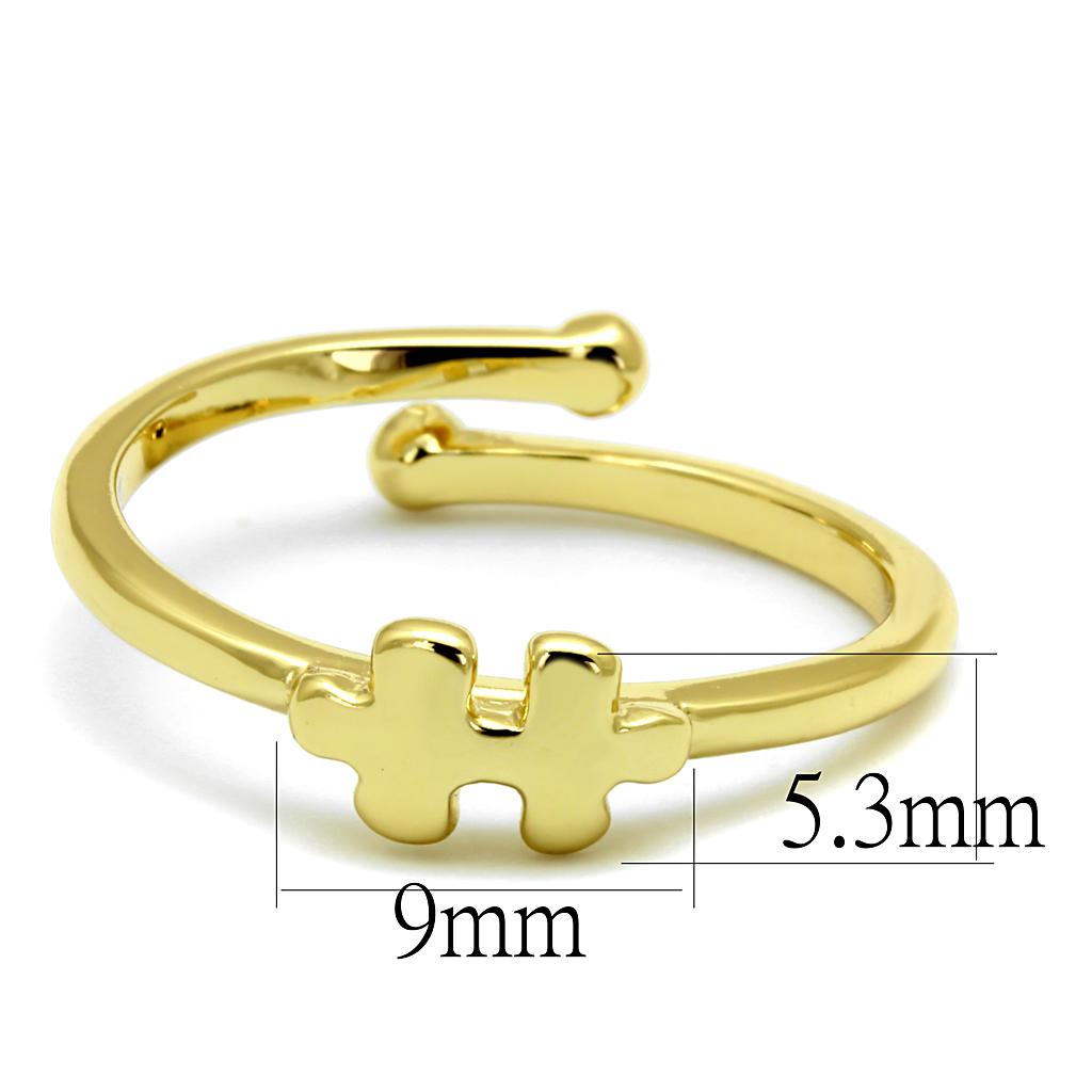 MALO4028 - Flash Gold Brass Ring with No Stone