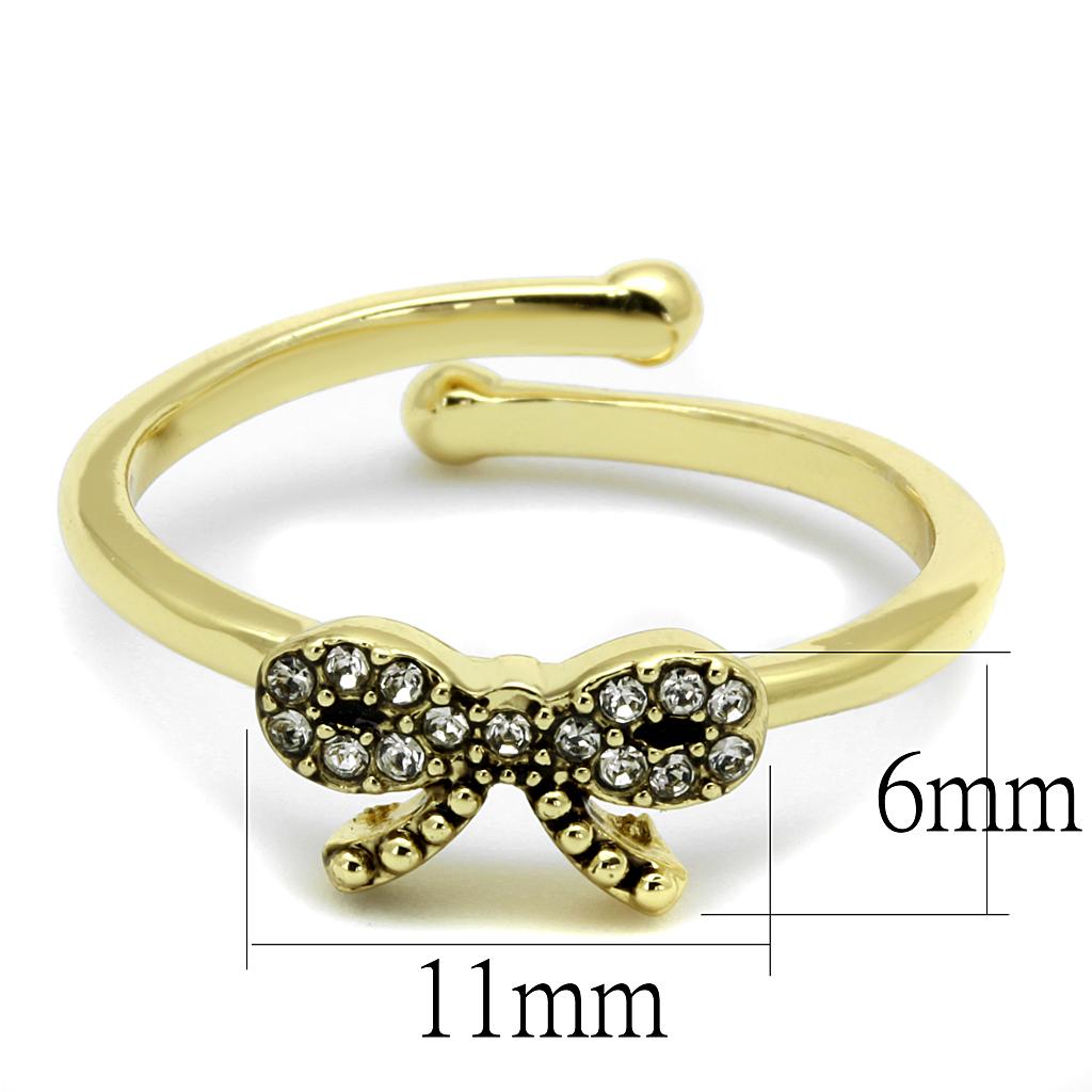 MALO4042 - Flash Gold Brass Ring with Top Grade Crystal  in Clear