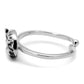 MALO4049 - Rhodium Brass Ring with Top Grade Crystal  in Clear