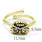 MALO4050 - Flash Gold Brass Ring with Top Grade Crystal  in Clear