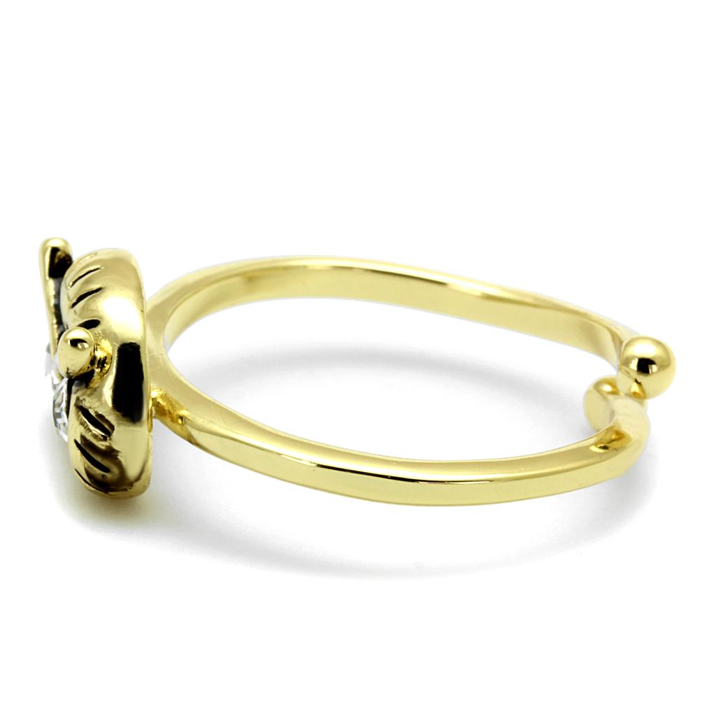 MALO4050 - Flash Gold Brass Ring with Top Grade Crystal  in Clear
