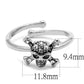 MALO4055 - Rhodium Brass Ring with Top Grade Crystal  in Clear