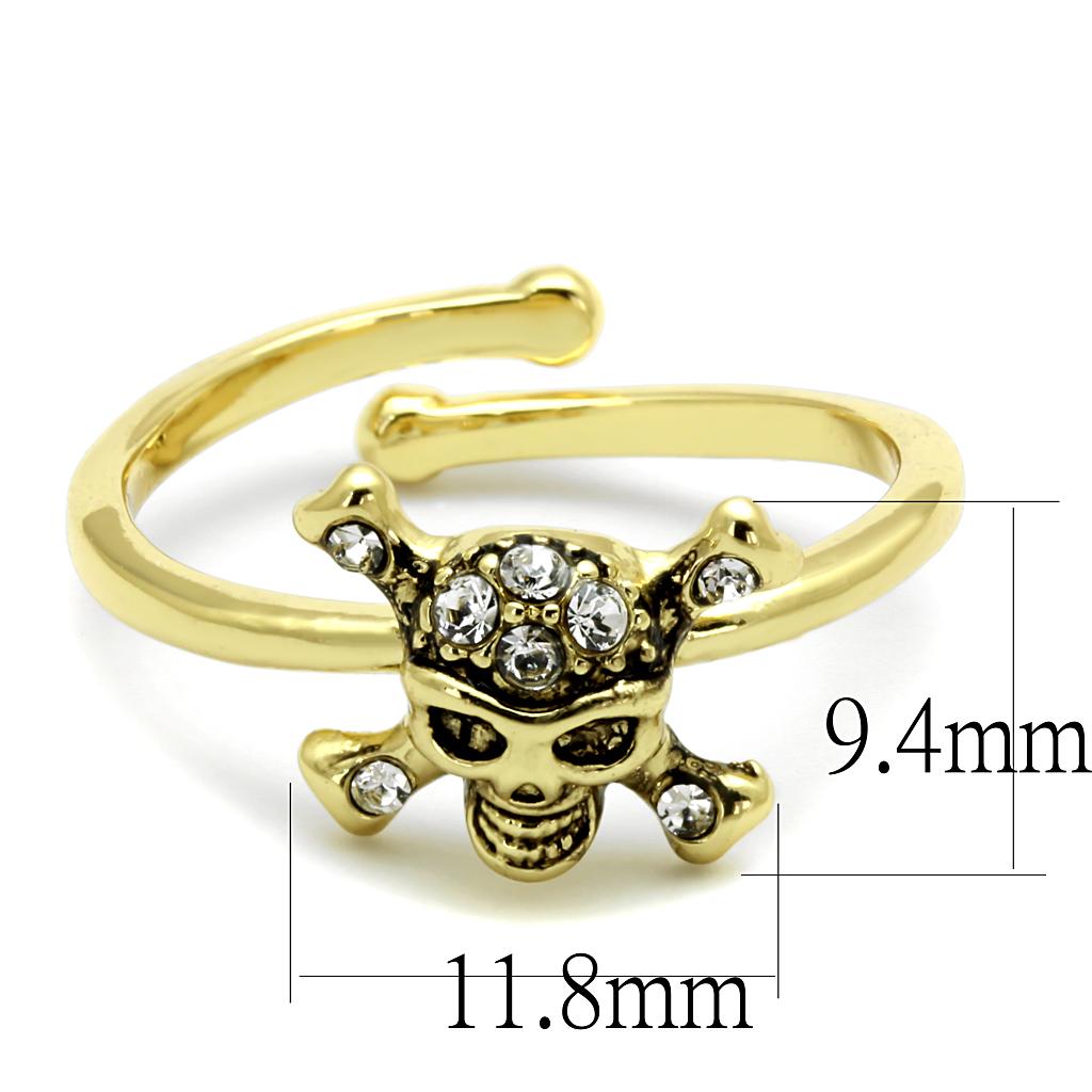 MALO4056 - Flash Gold Brass Ring with Top Grade Crystal  in Clear