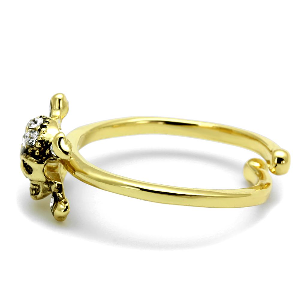 MALO4056 - Flash Gold Brass Ring with Top Grade Crystal  in Clear