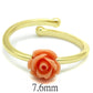 MALO4059 - Flash Gold Brass Ring with Synthetic Synthetic Stone in Light Peach