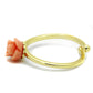 MALO4059 - Flash Gold Brass Ring with Synthetic Synthetic Stone in Light Peach