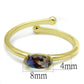 MALO4062 - Flash Gold Brass Ring with Precious Stone Conch in Multi Color