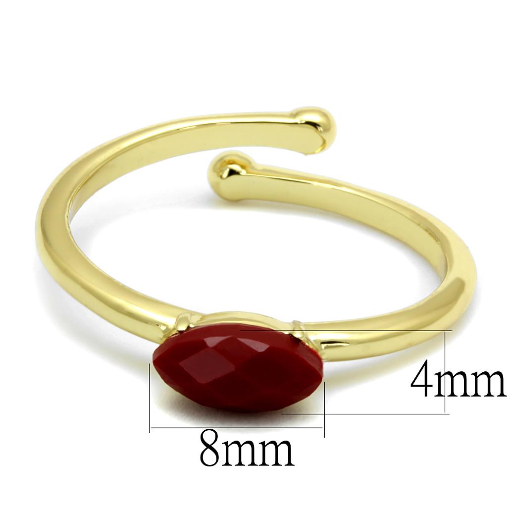 MALO4063 - Flash Gold Brass Ring with Synthetic Synthetic Stone in Siam