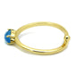 MALO4064 - Flash Gold Brass Ring with Synthetic Cat Eye in Capri Blue