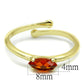 MALO4065 - Flash Gold Brass Ring with AAA Grade CZ  in Orange