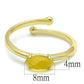 MALO4066 - Flash Gold Brass Ring with Synthetic Cat Eye in Topaz