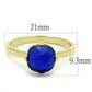 MALO4072 - Flash Gold Brass Ring with Synthetic Cat Eye in Sapphire