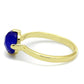 MALO4072 - Flash Gold Brass Ring with Synthetic Cat Eye in Sapphire