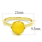 MALO4074 - Flash Gold Brass Ring with Synthetic Cat Eye in Topaz