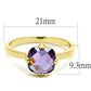 MALO4076 - Flash Gold Brass Ring with AAA Grade CZ  in Amethyst