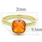 MALO4079 - Flash Gold Brass Ring with AAA Grade CZ  in Orange