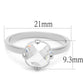 MALO4080 - Rhodium Brass Ring with AAA Grade CZ  in Clear