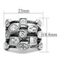 MALO4083 - Rhodium Brass Ring with AAA Grade CZ  in Clear